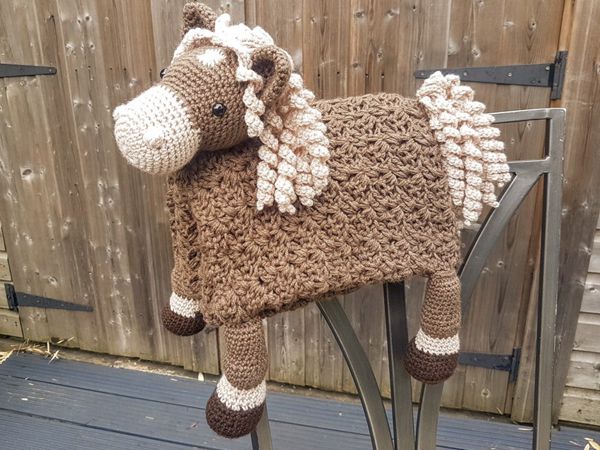crochet 3 in 1 Farm Horse Baby Blanket easy pattern