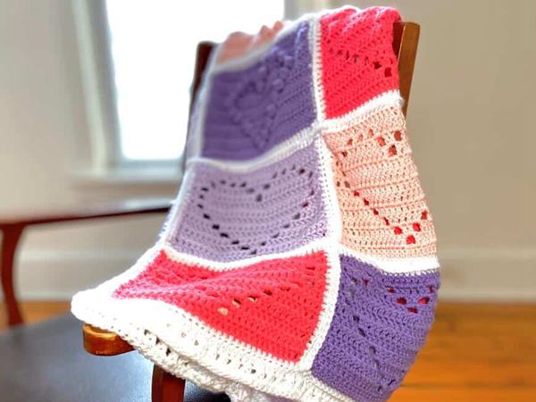 crochet Love You With All My Heart Blanket free pattern