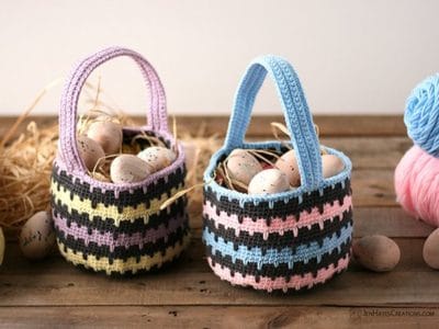 crochet Spiked Stitch Basket free pattern