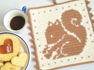 crochet Squirrel Potholder free pattern