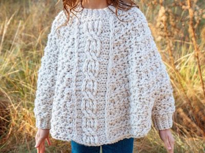 crochet Starlette Cable Poncho easy pattern