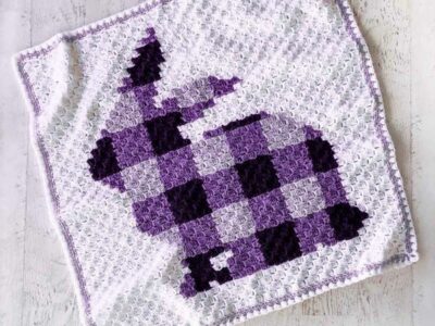 crochet C2C Bunny Blanket free pattern