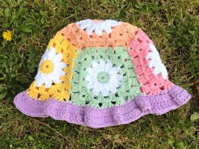 crochet Daisy Bell Bucket Hat easy pattern