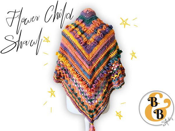 crochet Flower Child Shawl free pattern
