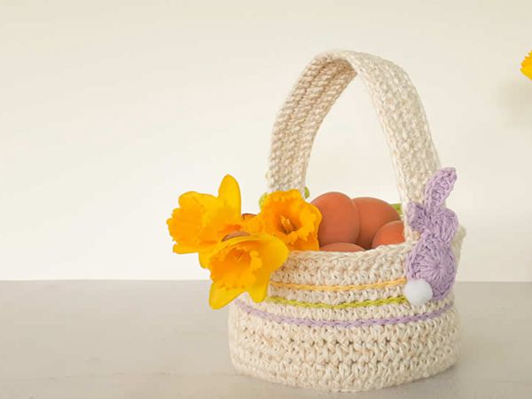 crochet Happy Easter Basket free pattern