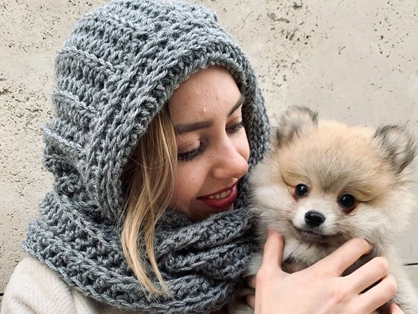 crochet Hooded Alpa Scarf free pattern