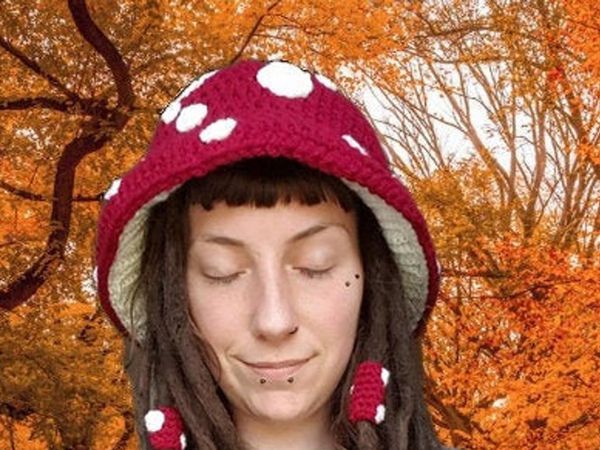 crochet Mushroom Hat easy pattern
