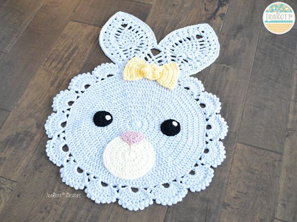 crochet Sunny The Playful Bunny Rug easy pattern