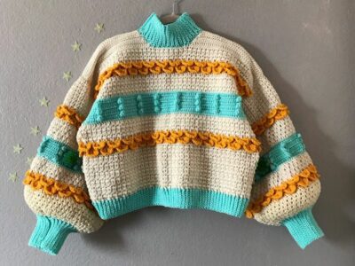 crochet Tea Oversized Puff Sleeve easy pattern