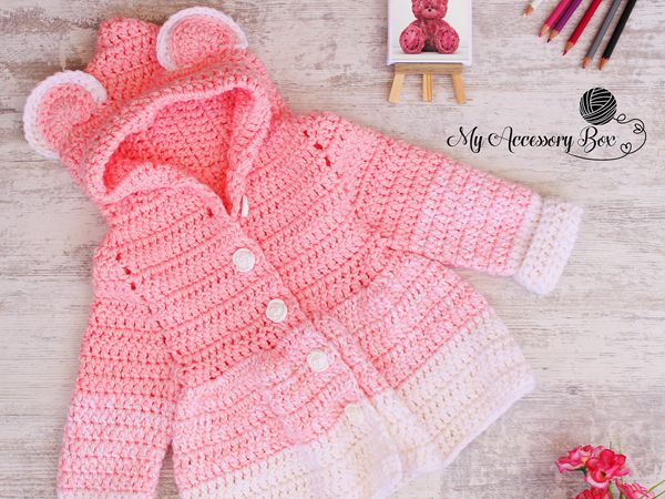 crochet Teddy Bear Jacket free pattern