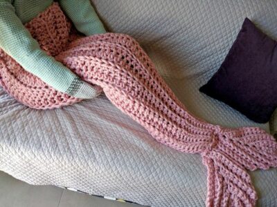 crochet adult Mermaid Tail Blanket easy pattern