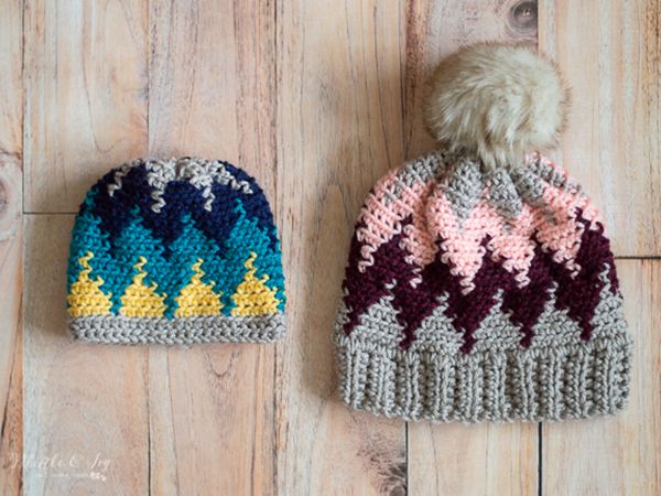 Crochet Chevron Hat free pattern