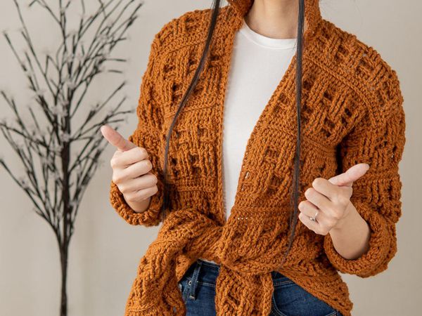 crochet Basket Weave Cardigan easy pattern