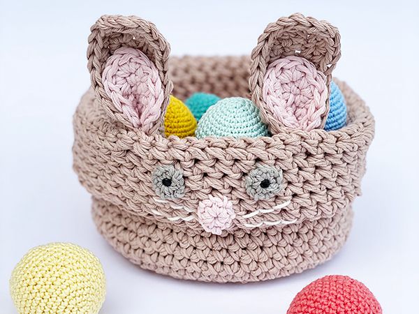 crochet Bunny Easter Basket free pattern