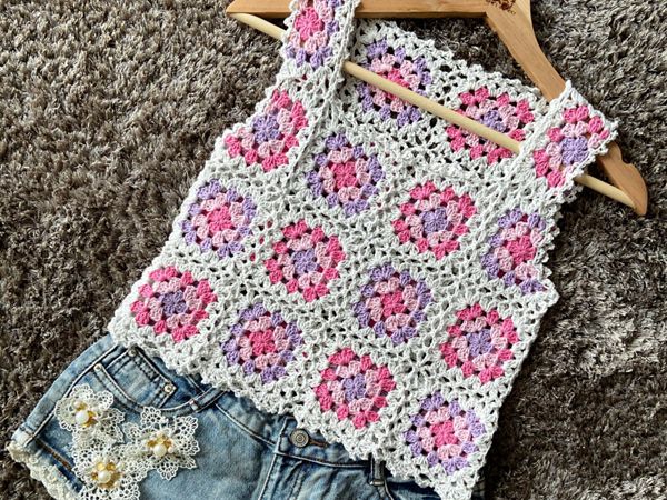 Granny Squares Summer Top – Share a Pattern