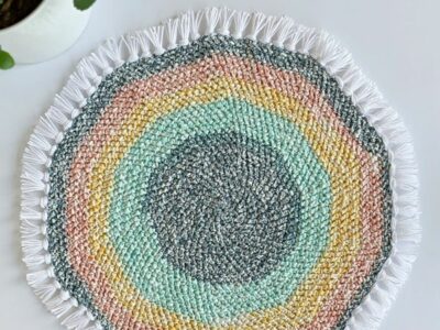 crochet Herringbone Circle Placemat free pattern