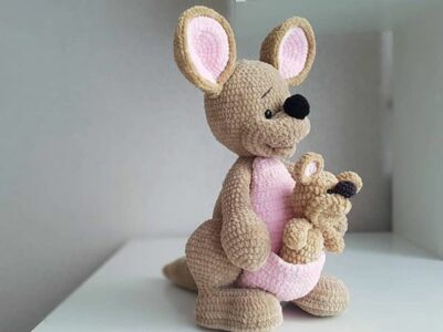 crochet Mother and Baby Kangaroo easy pattern