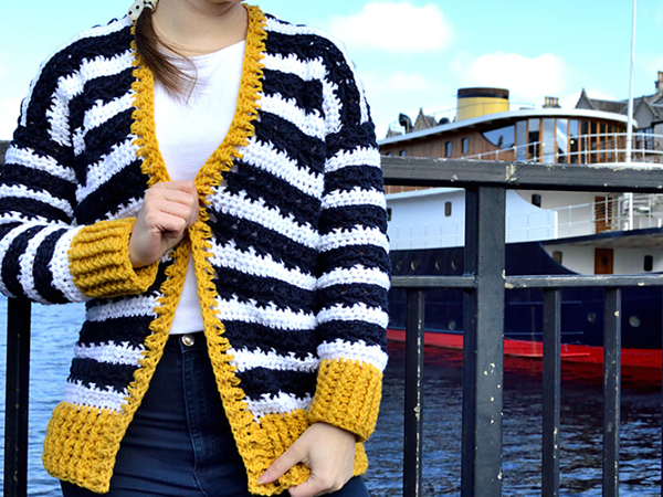 crochet Nautical Cardigan free pattern