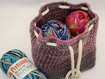 crochet Ring Rose Bag free pattern