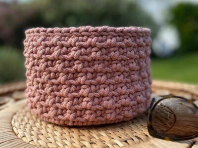crochet Sea Urchin Basket easy pattern