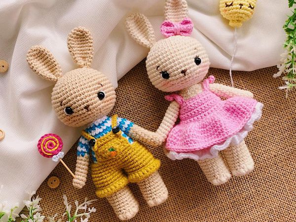 crochet Alice and Alex Bunny easy pattern
