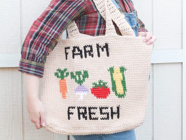 crochet Farm Fresh Market Bag free pattern