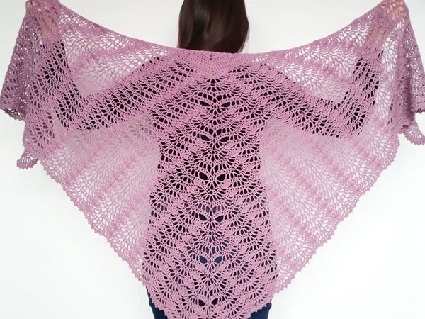 crochet LACE FAN SHAWL free pattern