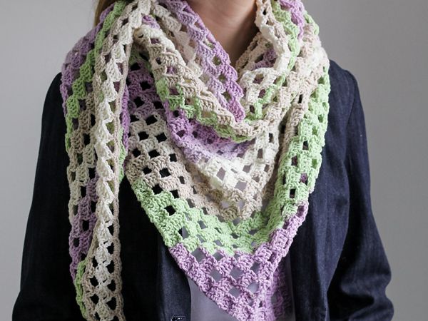 crochet Lavender Garden C2C Scarf free pattern