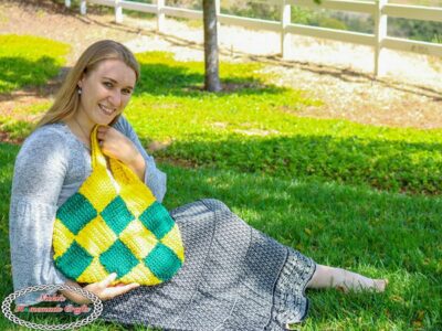 crochet Patchwork Diamond Bag free pattern