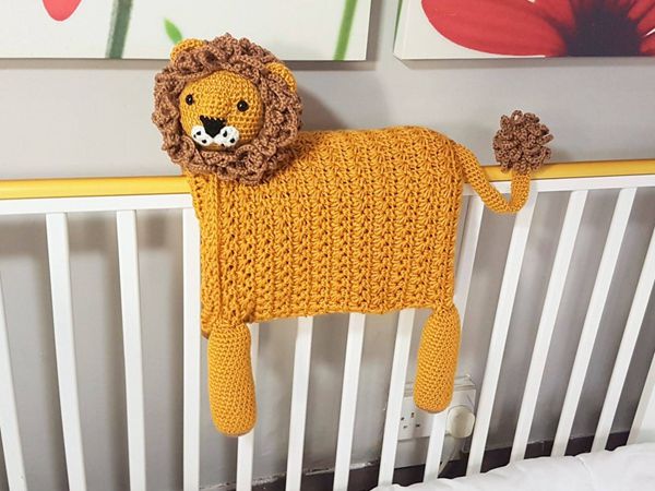 crochet Safari Lion Folding Baby Blanket easy pattern