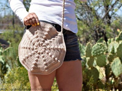 crochet Sand Dollar Circle Bag free pattern