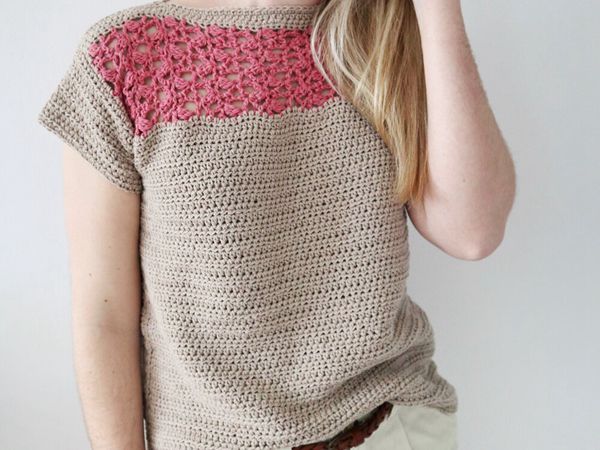 crochet Summer Haze Tee free pattern