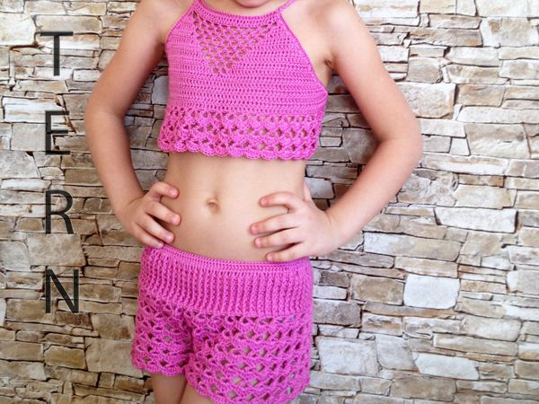 crochet Toddler Vacation Top and Shorts easy pattern