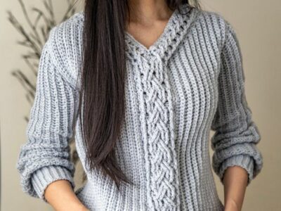CROCHET Cable Stitch Sweater easy pattern