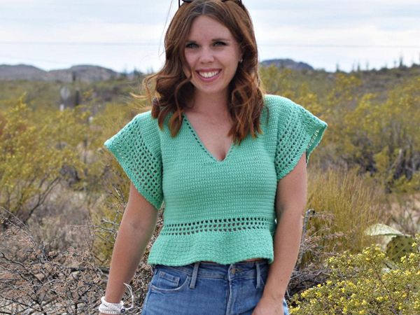 crochet Garden Party Top free pattern