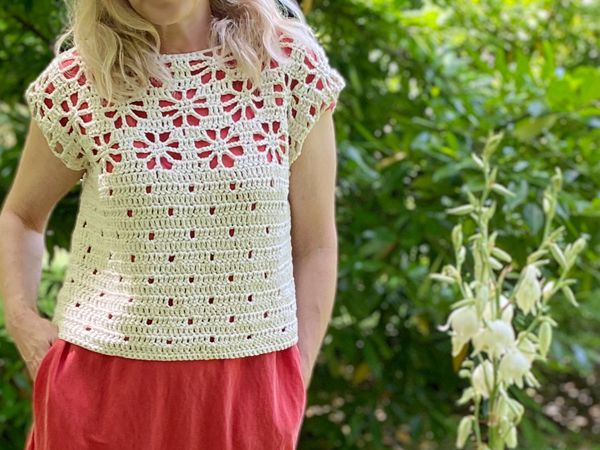 crochet Blossom Sweater easy pattern