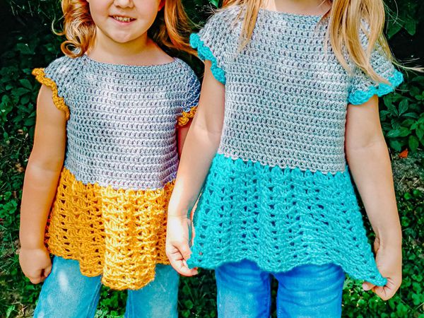 crochet Child Sophie Twirl Raglan easy pattern