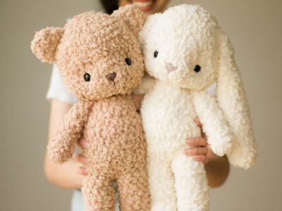crochet Fleece Teddy & Bunny free pattern