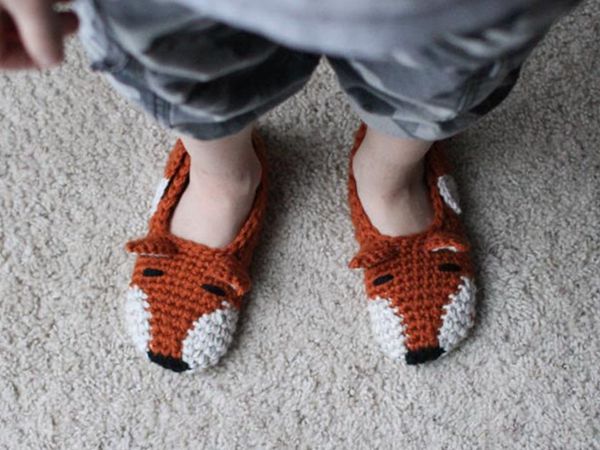 crochet Fox Slippers easy pattern