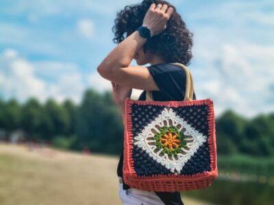 crochet Hessian Bag free pattern