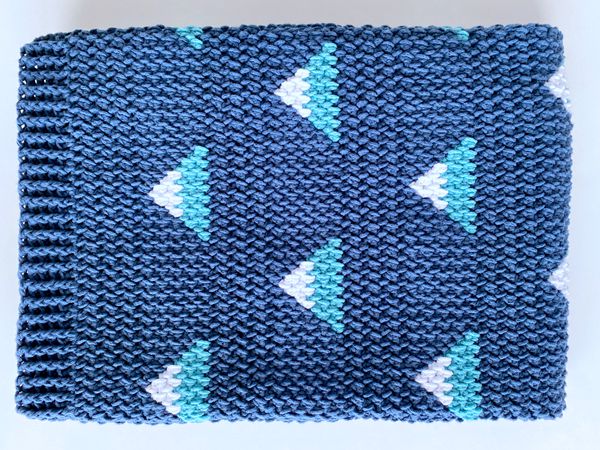 crochet Snowy Mountains Baby Blanket free pattern