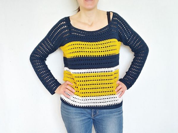 crochet Summer Sailing Sweater free pattern