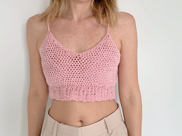 crochet Velvet Crop Top free pattern