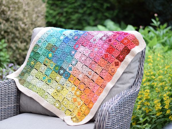 crochet Watercolor Granny Blanket free pattern