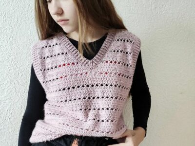 crochet Women Sweater Vest easy pattern