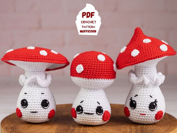 crochet Kawaii Mushrooms Amigurumi easy pattern