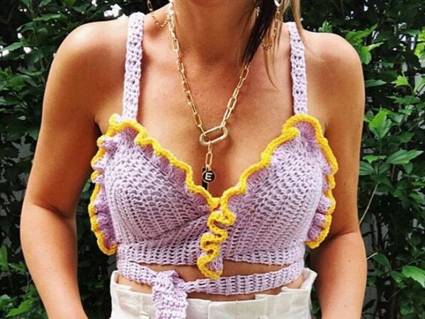 crochet Ripple Tied Top easy pattern