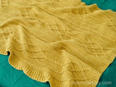 Cable Crochet Diamond Blanket free pattern