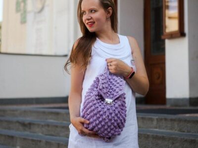 crochet Bobble Backpack easy pattern