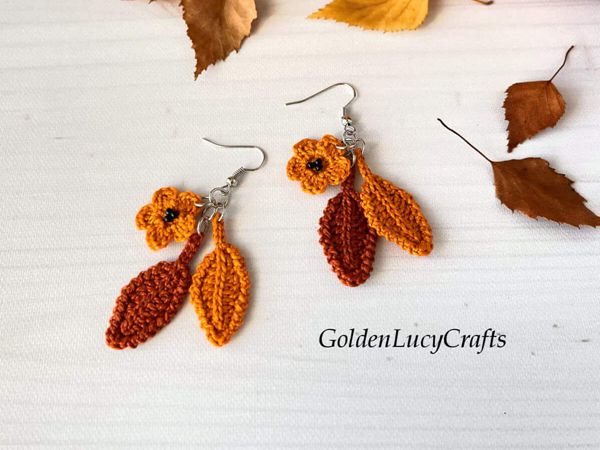 crochet Fall Earrings free pattern